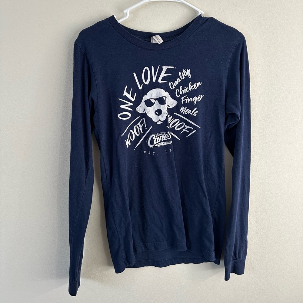 Navy blue long sleeve raising cane shirt size small
